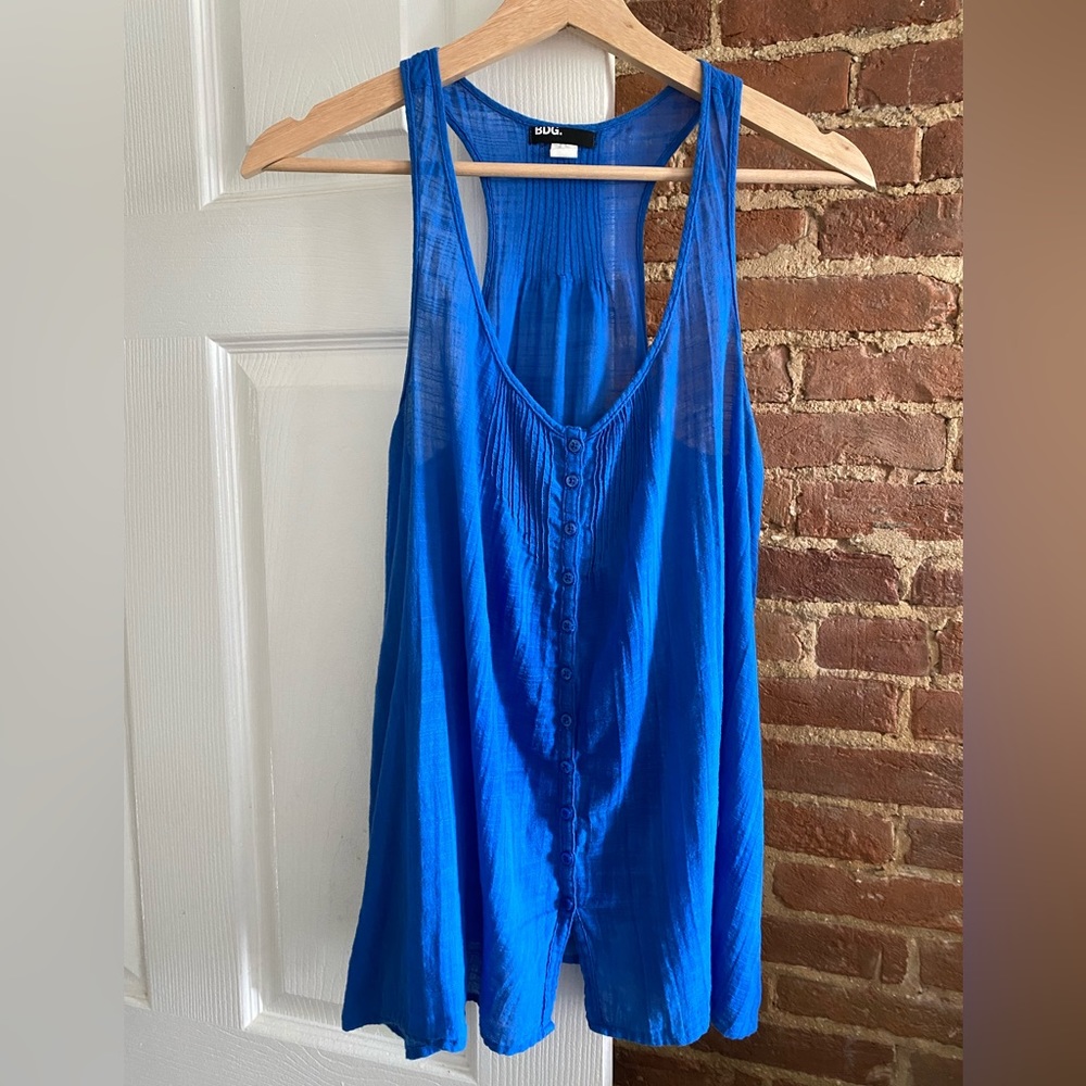 Urban Outfitters BDG Pleated Button Racerback Blouse